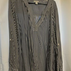 Blue and white pin striped blouse